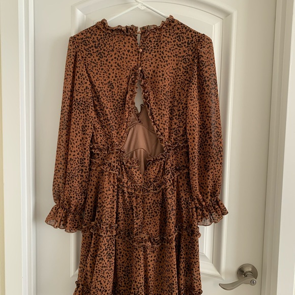 Leopard Print Ruffle Dress - Picture 2 of 4